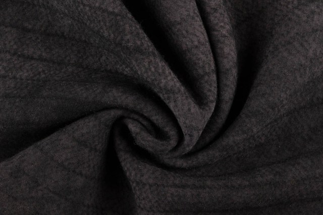 Montone merino double face ricamato motivo riga agugliato shearling nero